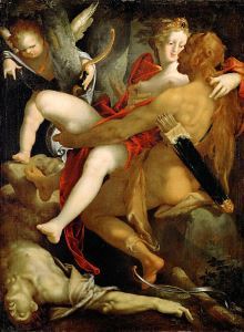برثولوميوس سبرينجر <i> هرقل ، ديانيرا ونيسوس </ i> (1580 - 855) يصور هرقل وهو يمسك بزوجته دينايرا بعد قتال وقتل نيسوس ، القنطور الذي حاول اغتصابها.
