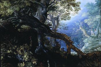 Roelandt Savery ، <i> الغابة مع الغزلان </ i> ، (1608-10)