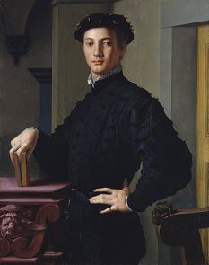 يُعتقد أن <i> صورة شاب لبرونزينو </ i> (حوالي 1530) تصور شابًا أرستقراطيًا كان جزءًا من الدائرة الأدبية في برونزينو.