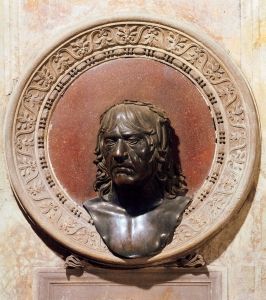 Bronze bust of Andrea Mantegna (1490) by Gian Marco Cavalli, bronze, Mantegna Chapel, Mantua