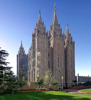 The sacred temple of the Church of Jesus Christ of Latter-Day Saints (Mormons), Salt Lake City, Utah.