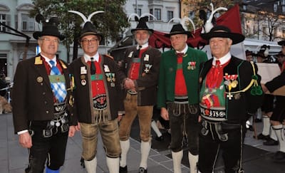 McCarthy's first mechanical structure featured beer drinking men dressed in traditional German/Austrian Tyrolean folk costume.