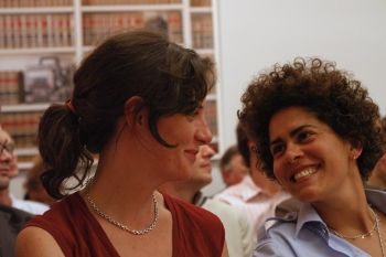 Jessica Rankin (left) and Julie Mehretu (right) at the American Academy in Berlin, 2007.