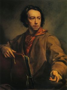 صورة ذاتية من Mengs تعود إلى عام 1773 ، قبل ستة أعوام من وفاته. تم نسخ هذه الصورة بدقة من قبل جوزيبي ماكفرسون كواحدة من سلسلة (224) منمنمات صنعها لهواة جمع الأعمال الفنية والراعي اللورد كوبر.