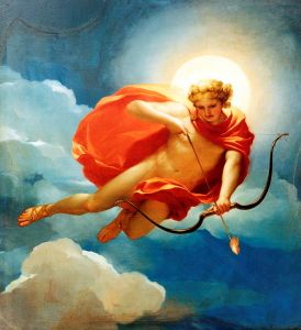 <i> هيليوس كشخصنة منتصف النهار </ i> (1765).  يأتي هذا العمل ، الذي يُظهر إله الشمس ، هيليوس ، من سلسلة من اللوحات ذات تجسيدات لأوقات اليوم ، والتي كانت تهدف إلى <i> sopraportas </i> (اللوحات المثبتة فوق الأبواب) لغرفة النوم الخاصة لماريا لويزا في بارما ، أميرة أستوريا.  يقدم Mengs رؤية مثالية للجمال ، ويستمد التأثير من العصور القديمة اليونانية ولوحة ألوان تيتيان.