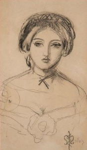 <i>Portrait of Effie Ruskin</i> (c.1853). Millais sketched his future wife when she was still married to the art critic (and Millais's friend) John Ruskin.