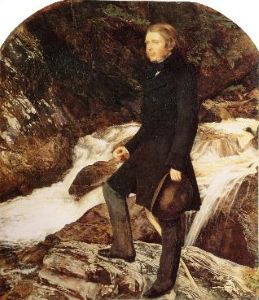John Millais painted his portrait of art critic John Ruskin in 1853-54. Shortly after this portrait was created, Ruskin's wife Effie obtained an annulment and would soon become Millais's wife.