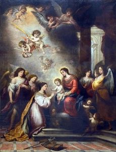 Murillo with Francisco Meneses Osorio, <i>The Mystic Marriage of Saint Catherine</i> (c. 1682). Oil on canvas, Coll. of the Museo de Bellas Artes, Seville