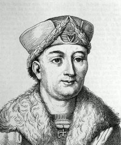 Hugo Bürkner's <i>Portrait of Conrad Celtis</i> (1854) shows his subject wearing a poet's laurel wreath on his hat with German insignia.
