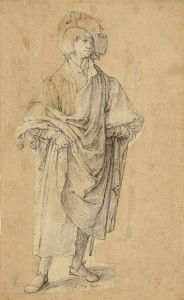 Lucas van Leyden's A Young Man Standing (c. 1494-1533) exemplifies the Dutch tradition of presenting drawings as finished works in their own right.