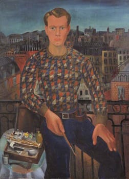Opie's parents were fans of the St. Ives School, including artists such as Christopher Wood (pictured here in a 1927 self-portrait).