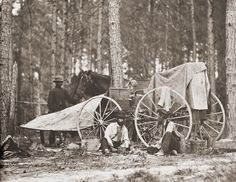 Matthew Brady with members of his photographic team pictured while covering the American Civil War.