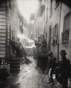 In 1877 Jacob Riis used his camera to expose a world of crime and poverty of New York City's East Side slum district.