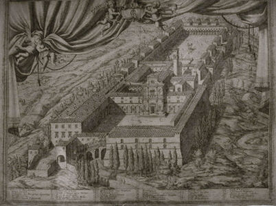 The Certosa de Galuzzo monastery in Florence, as it appeared in the 1600s. Pontormo and Bronzino spent three years at the monastery, avoiding the spread of the plague in the urban centre of Florence, and painting a series of frescoes.