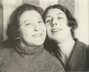 Lyubov Popova and Varvara Stepanova, photographed by Alexander Rodchenko in Moscow (1924)