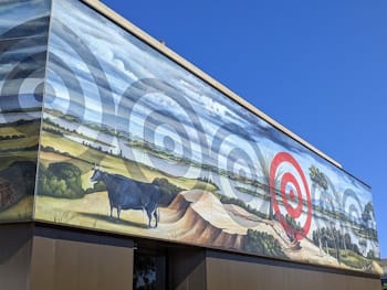 Australian painter Christopher Pease, who is of Indigenous and European heritage, created the mural <i>Targets</i> (2020) for the Art Gallery of Western Australia. The mural explores the relationship between his two cultures, and the way in which, as curator Clotilde Bullen explains, “not only Indigenous people but the land itself at the time of settlement in Australia was the target of greed, ignorance and, [...] lust.”