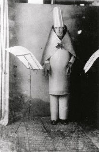 Costume of the Dada founder Hugo Ball at his reciting of the nonsensical sound poem, <i>Karawane</i> (1916)