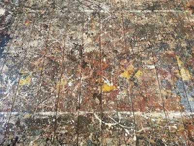 Pollock-Krasner House studio floor. Jackson Pollock’s action paintings have often been characterized as “psychic landscapes” or “maps of the unconscious.”
