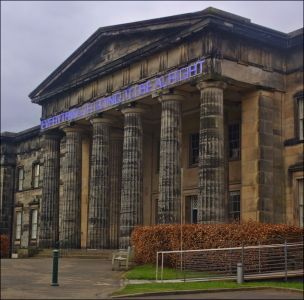 In 2007, British artist Martin Creed created <i>Work No. 975 EVERYTHING IS GOING TO BE ALRIGHT</i> to be installed on the exterior of the Scottish National Gallery of Modern Art.