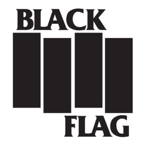 The logo for hardcore punk band, Black Flag. Designed by Raymond Pettibon