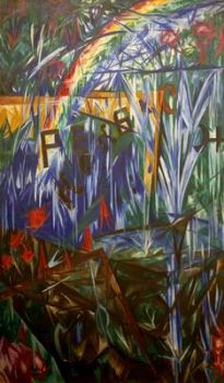 Goncharova's <i>Rayonist Garden</i> (1912-1913) shows the widespread influences and goals of the movement