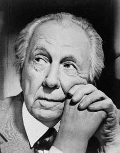 Photograph of Frank Lloyd Wright in 1954. Hilla Rebay and Wright became friends after she approached him to be the architect to design a new museum to house Solomon R. Guggenheim's art collection.