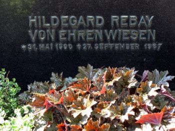 Detail of the gravestone of Hilla Rebay. She is buried in Teningen, Germany.