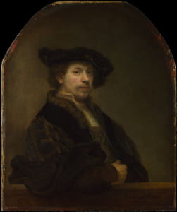 رسم رامبرانت هذه الصورة الذاتية في سن 34 (1640) خلال وقت عصيب في حياته الشخصية ، وهو نفس العام الذي توفي فيه ، للمرة الثالثة ، طفل بعد ولادته بأسابيع قليلة.