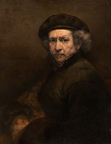 <i> صورة ذاتية مع قلنسوة وياقة مقلوبة </ i> (1659)