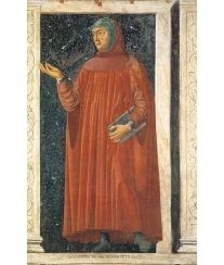 Andrea del Castagno's Francesco Petrarca depicts the influential poet among the nine portraits of his Cycle of Famous Men and Women (c. 1450) at the Villa Carducci.