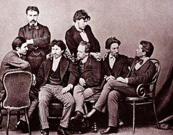 Students of the Imperial Academy of Arts (1870). Ilya Repin is third from left.
