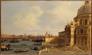 يمثل <i> البندقية: سانتا ماريا ديلا سالوت </ i> (حوالي 1740) في كاناليتو مثالاً على أسلوبه ، حيث يجمع بين تأثيرات الضوء والمنظر المرصود بدقة لعمارة المدينة وملامحها.