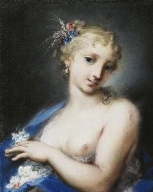 Rosalba Carriera's <i>Summer</i> (c. 1725) was part of a series depicting the seasons, each symbolized by a single nymph-like figure.