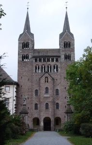 Corvey Abbey (873-885) possesses the oldest surviving example of a westwork.