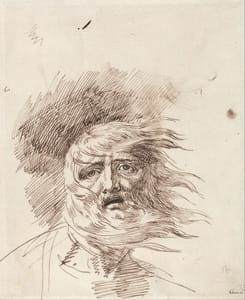 <i>Lear in the Storm, King Lear, Act III, Scene II</i> (undated) was one of several drawings Romney produced based on the works of Shakespeare.