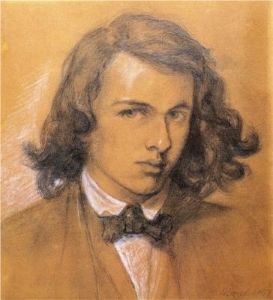 <i>Self Portrait</i> by Rossetti (March 1847). Pencil and white chalk on paper