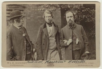 William Bell Scott; John Ruskin; Dante Gabriel Rossetti, by William Downey (1863). Photograph from the National Portrait Gallery, London.