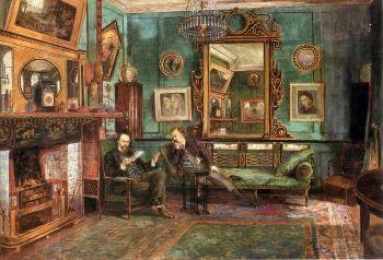 <i>Rossetti and Dunton at 16 Cheyne Walk</i> by Henry Treffry Dunn (1882)