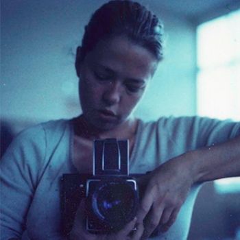 Jenny Saville with her camera.