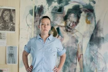 Jenny Saville in her studio.
