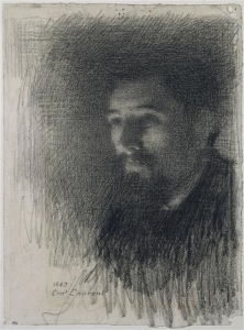 An 1883 portrait of Seurat by French Ernest Laurent.