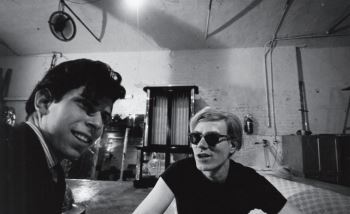Shore and Warhol during Shore's first week at the Factory, 1965. Shore calls this his “first selfie”.