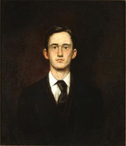 John Sloan, <i>Self-portrait, 1890</i> (1890); oil on panel (window shade)