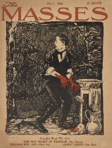 July 1, 1914 Cover of <i>The Masses</i>. Drawing created by John Sloan titled <i>Caught Red-Handed</i>.