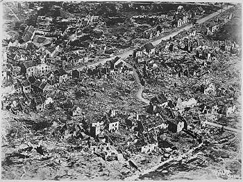 Believed to be an example of Steichen's aerial photography in World War I. Photograph made by the Photographic Section, Air Service, AEF, in France and Germany (1918)