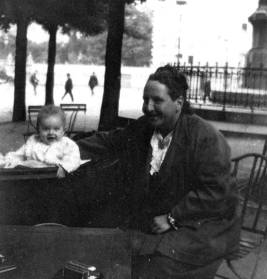 Gertrude Stein was a close friend and confident of fellow writer Ernest Hemingway. This image, taken in Paris in 1924 shows Stein with Hemingway's son, her godson, Jack.
