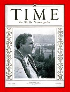 Gertrude Stein appeared on the cover of TIME magazine on September 11, 1933.