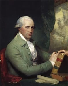 <i>Benjamin West</i> (1783-84). This portrait was painted by Stuart for Alderman, and future Mayor of London, John Boydell. It was one of 15 Stuart portraits exhibited in Boydell's Shakespeare Gallery, Pall Mall, in 1786.