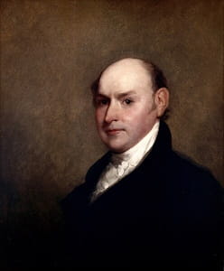 Stuart painted portraits of the first six presidents of the United States, including President John Quincy Adams.