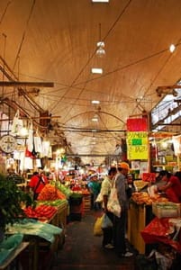 Contemporary photograph of the market of La Merced.